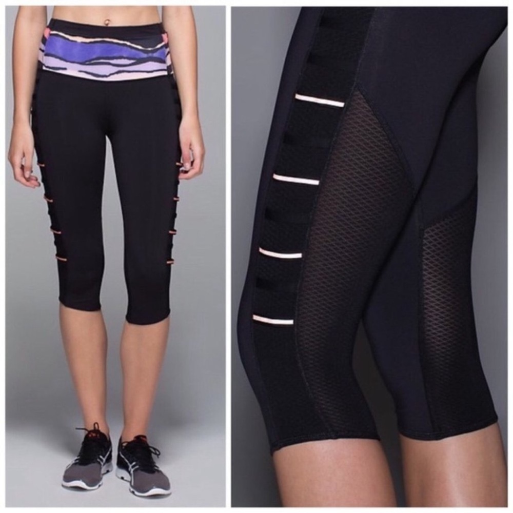 Lululemon Breezy Bleacher Stripe Iris Crop Legging - Picture 2 of 9